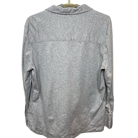 Eterna Fitted Womens Gray Heathered Grey Button Down Shirt Top V-Neck Size 16 US - Picture 6 of 11